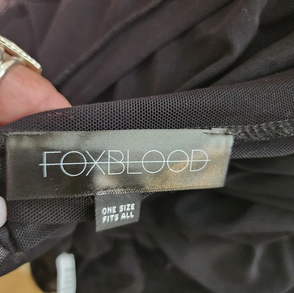 Foxblood Mesh Rhiannon Flowing Tunic Top Black One Size Fits All - Picture 4 of 14